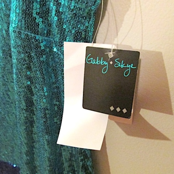 NWT Gabby Skye Blue Sequin Sheath Dress, Size 8 - Picture 7 of 9